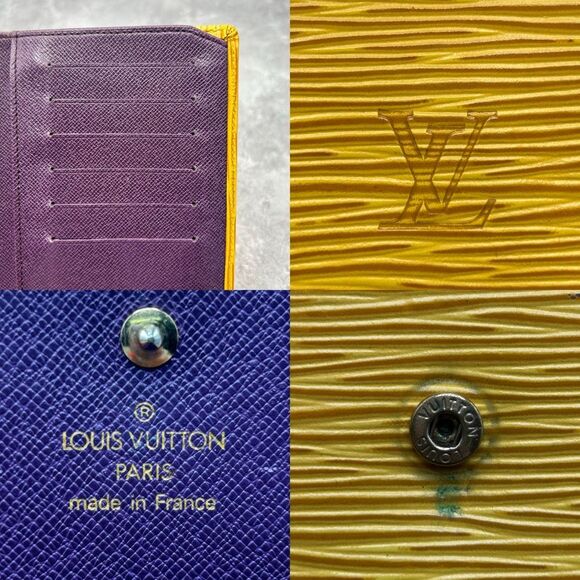 Louis Vuitton Yellow Epi Leather Sarah Trifold Wallet Snap Closure Luxury - Picture 11 of 16